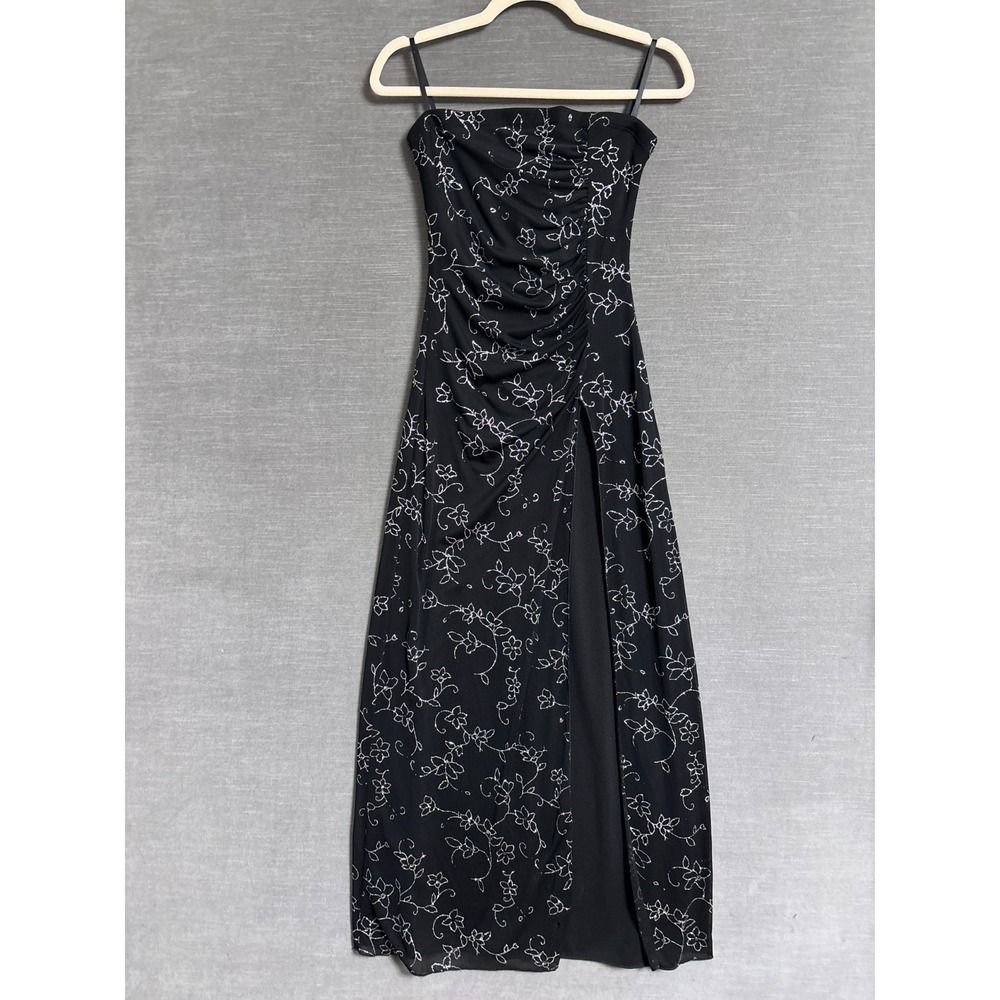 Vintage y2k Taboo Dress S Black Glitter Maxi Prom HOCO Formal 90s Whimsigoth
